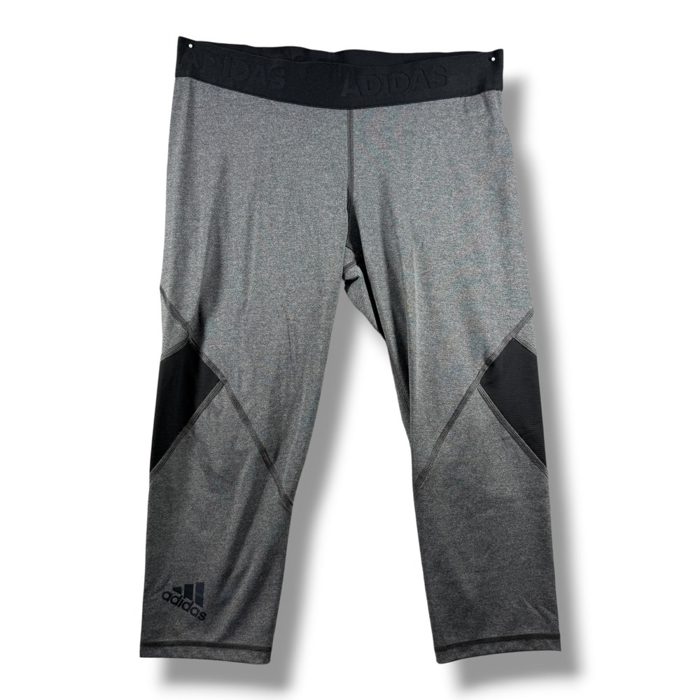 Adidas Alphaskin Climacool Gray Black Cropped Leggings Womens Large 1589